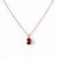 Luna, Oval cut Rhodolite Garnet Pendant - 8x6mm
