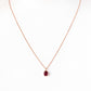 Luna, Oval cut Rhodolite Garnet Pendant - 8x6mm