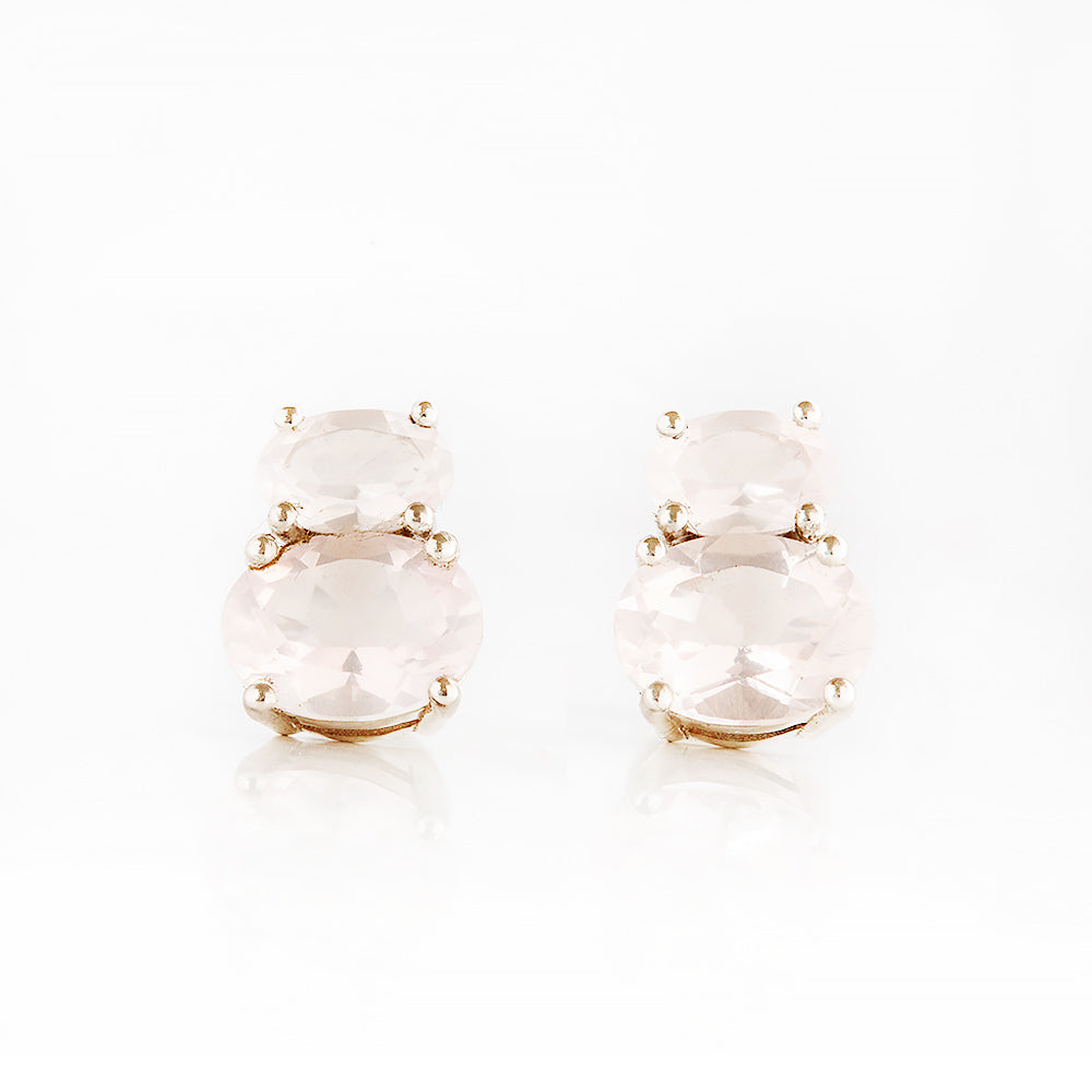 Georgie, Rose Quartz Stud Earrings