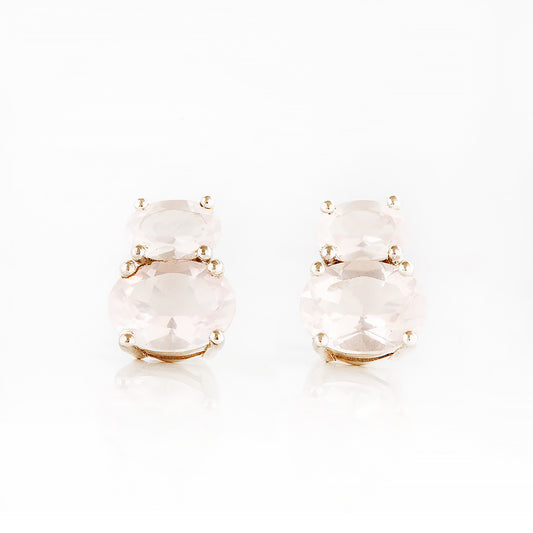 Georgie, Rose Quartz Stud Earrings