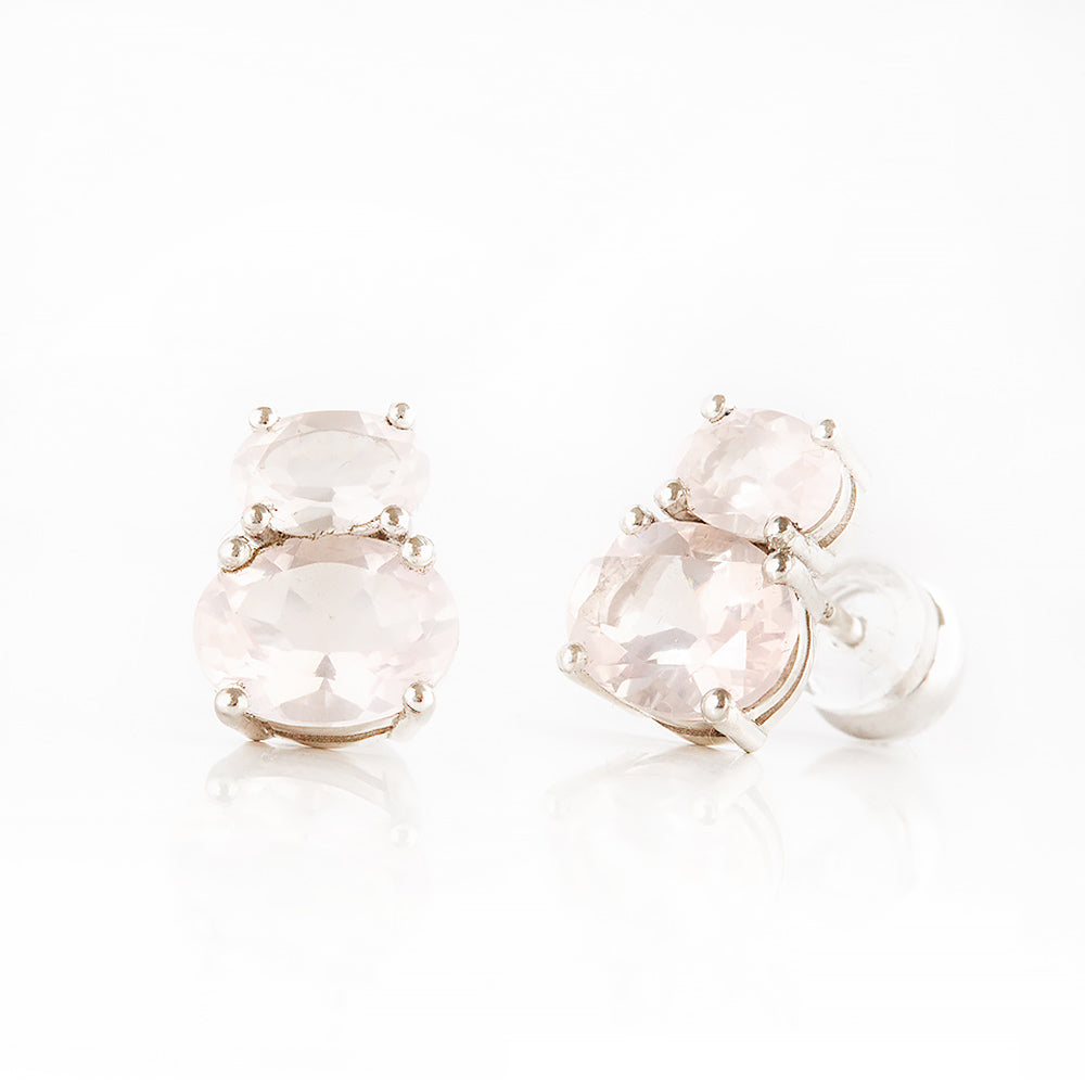 Georgie, Rose Quartz Stud Earrings