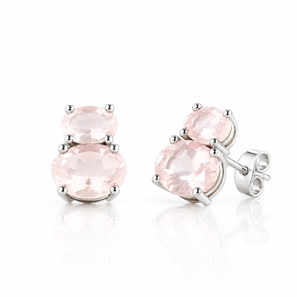 Georgie, Rose Quartz Stud Earrings