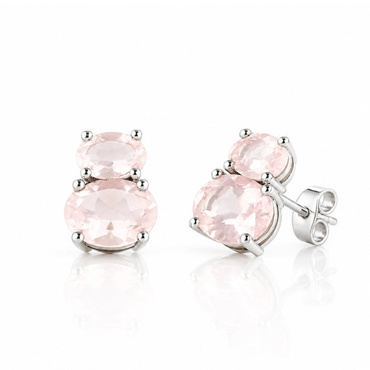 Georgie, Rose Quartz Stud Earrings