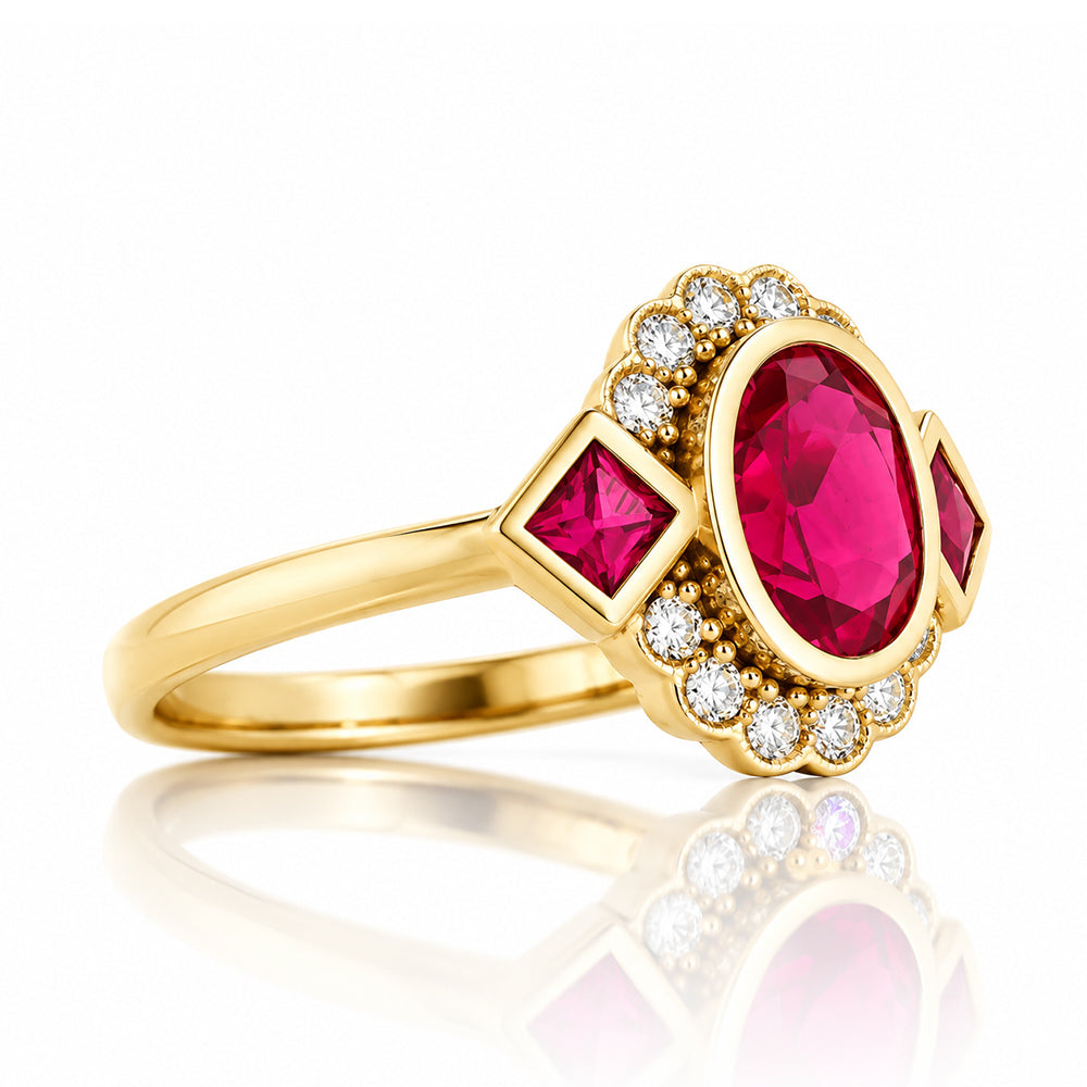 Leonor, a Lab Grown Ruby and Diamond Ring - Victoria's Jewellery