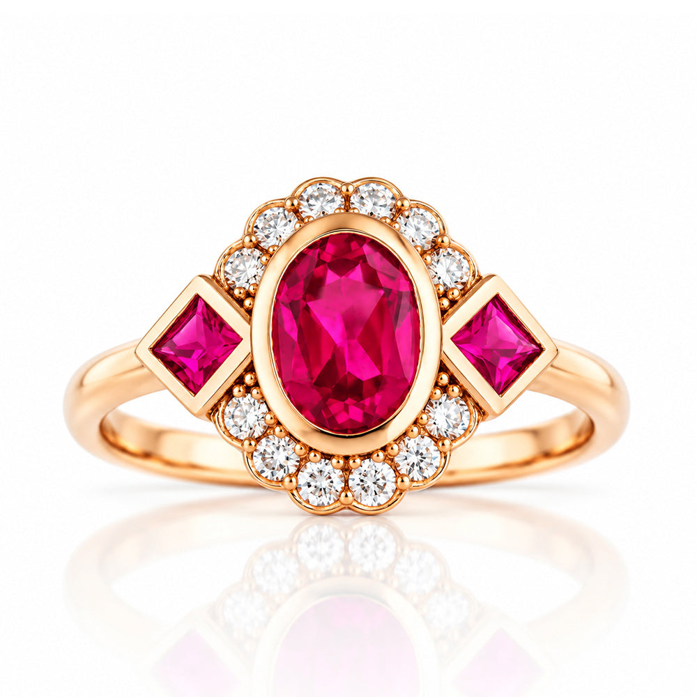 Leonor, a Lab Grown Ruby and Diamond Ring - Victoria's Jewellery