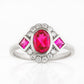 Leonor, a Lab Grown Ruby and Diamond Ring