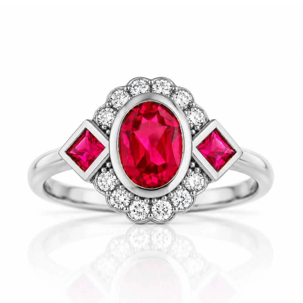 Leonor, a Lab Grown Ruby and Diamond Ring - Victoria's Jewellery