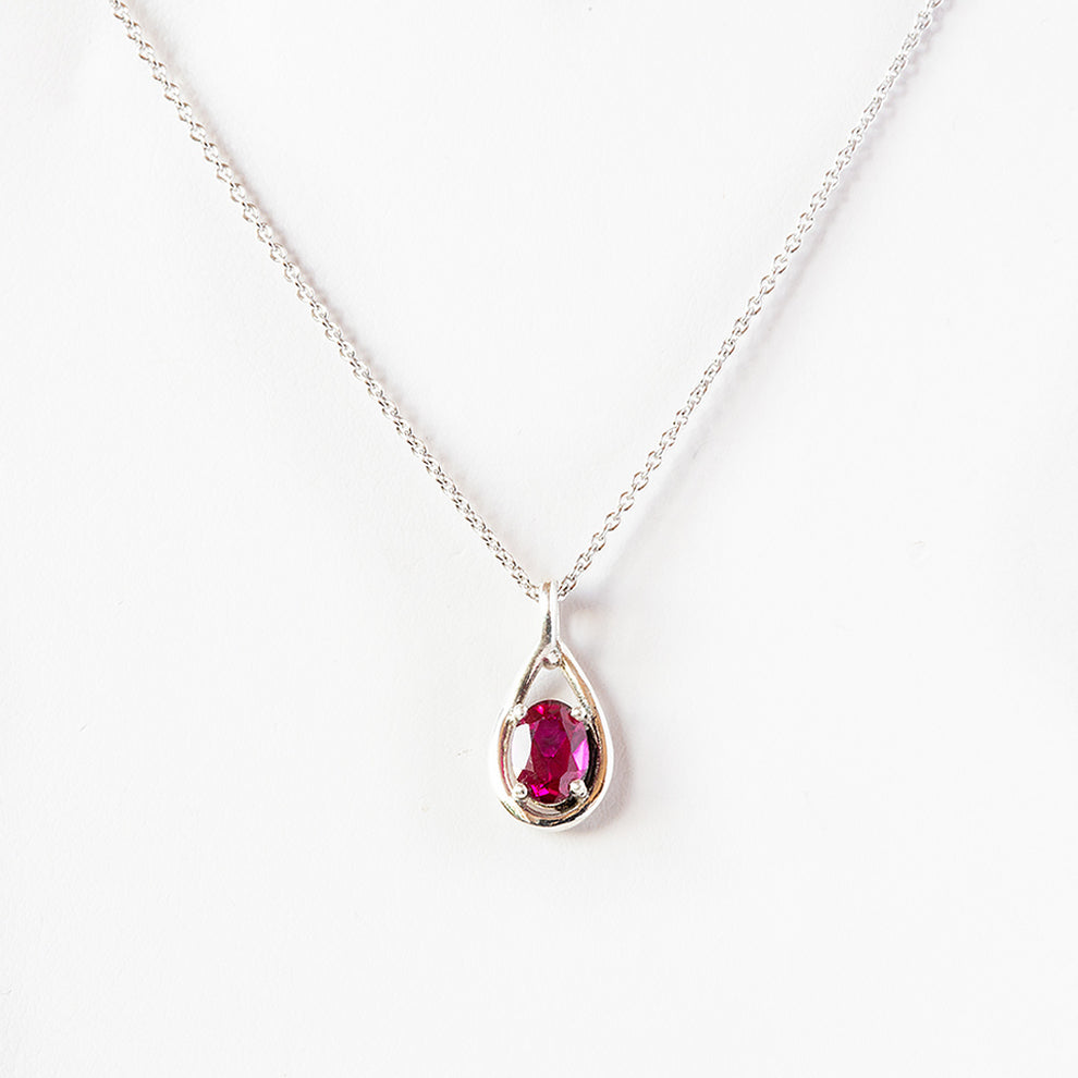 Infinity, Oval cut Lab Ruby Pendant - 7x5mm – Victoria's Jewellery