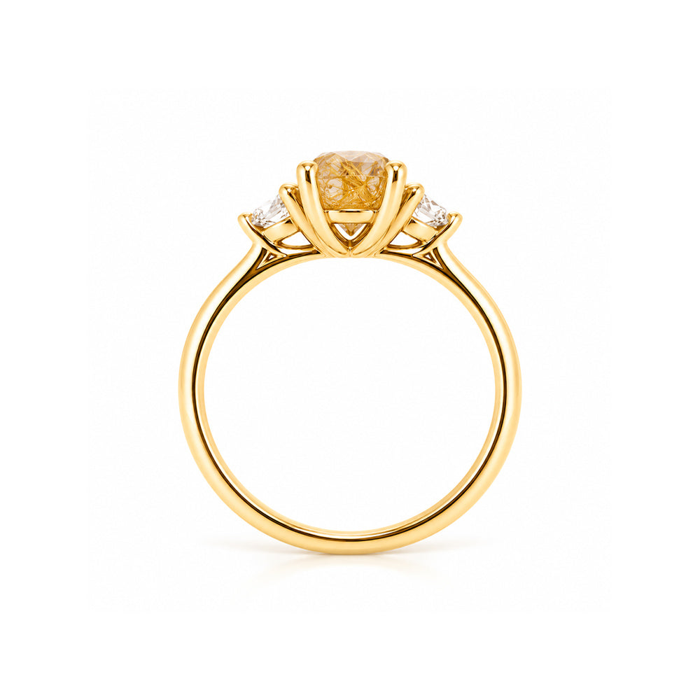 Jessie, a Rutile Quartz and Diamond Trilogy Ring - Victoria's Jewellery