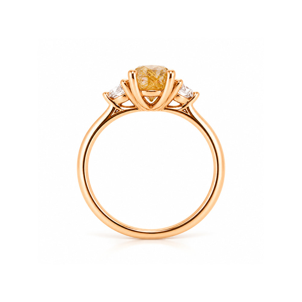 Jessie, a Rutile Quartz and Diamond Trilogy Ring - Victoria's Jewellery