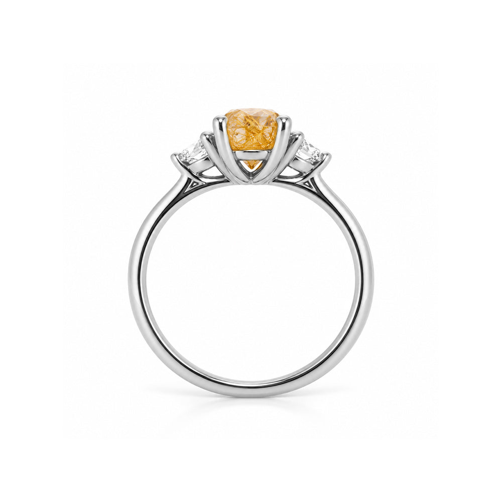Jessie, a Rutile Quartz and Diamond Trilogy Ring - Victoria's Jewellery