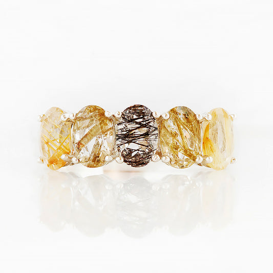 Arabella, a Rutile Quartz Half Eternity Ring