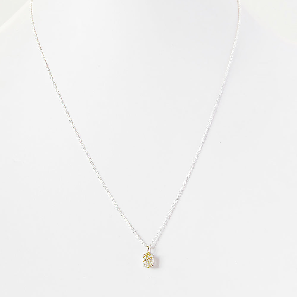 Oval cut Rutile Quartz Solitaire Necklace - Victoria's Jewellery