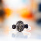 Hallie, a Black Rutile and Spinel Trilogy Ring
