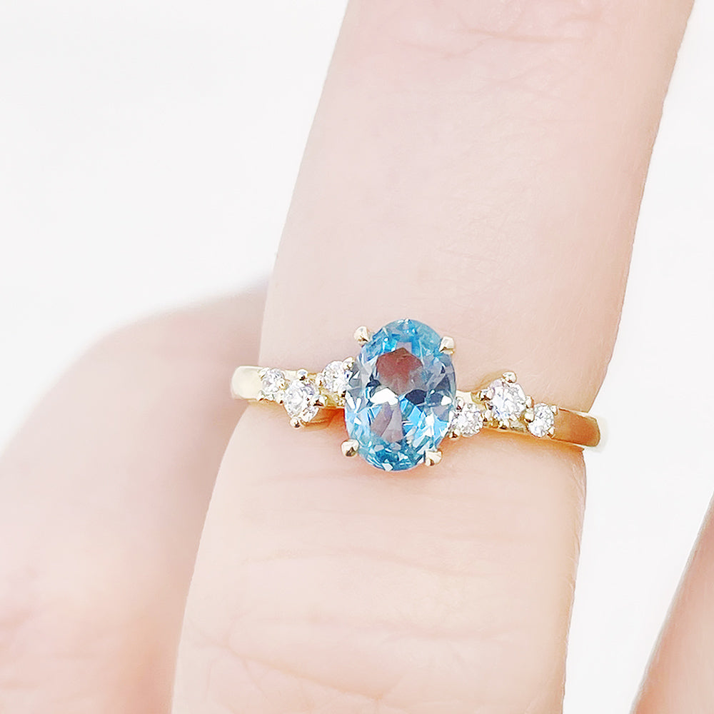 Amani, a Sapphire and Diamond Engagement Ring