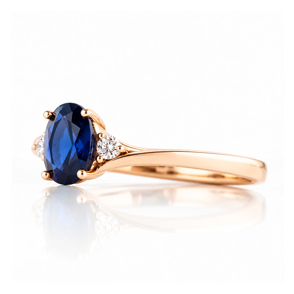 Georgie, a Blue Sapphire and Diamond Trilogy Ring - Victoria's Jewellery
