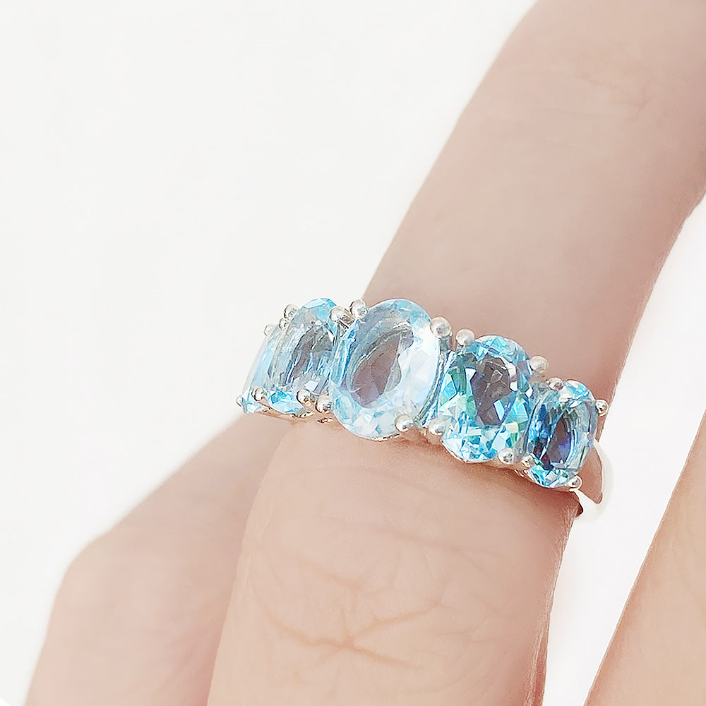 The Sky Blue Topaz Queen Ring