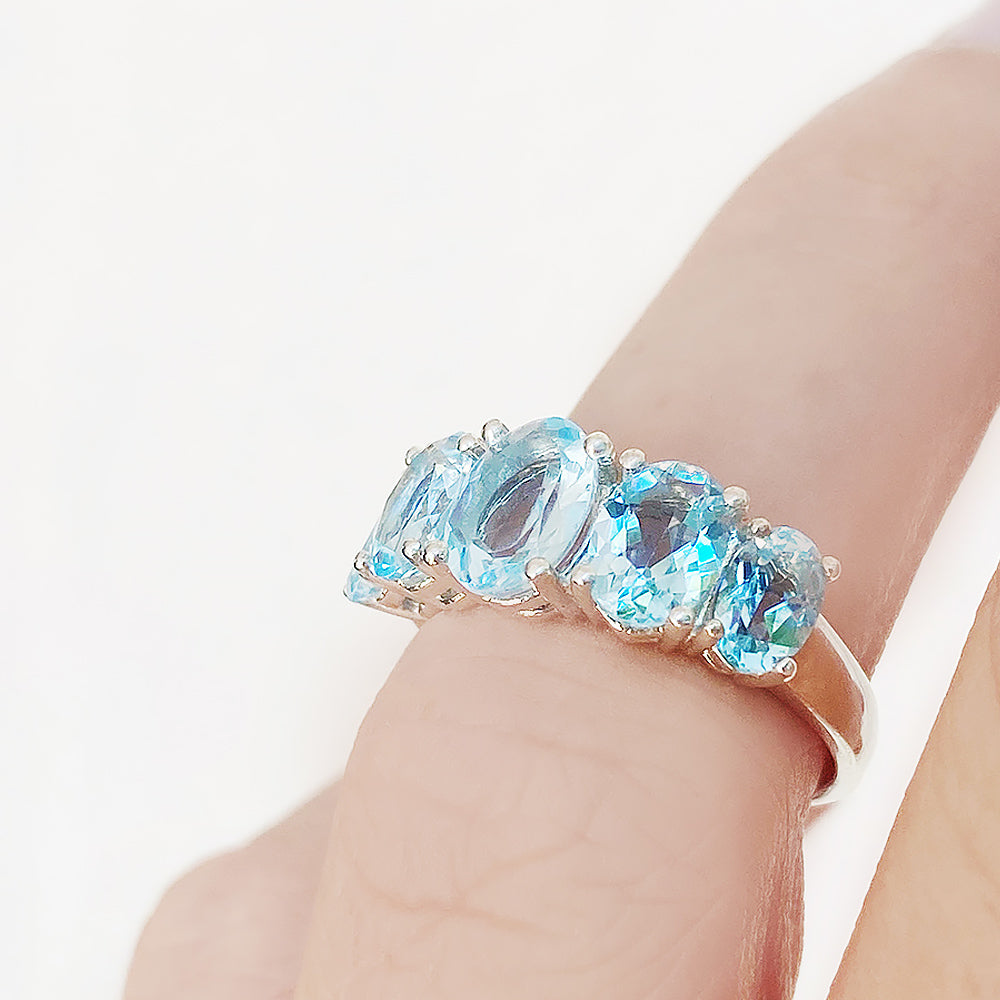 The Sky Blue Topaz Queen Ring