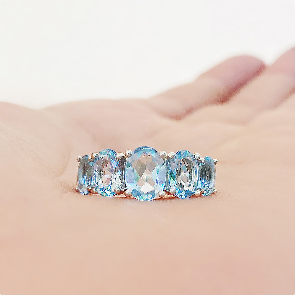 The Sky Blue Topaz Queen Ring