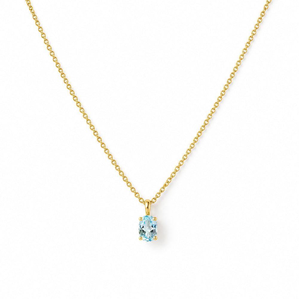 Luna, Oval cut Sky Blue Topaz Pendant - 7x5mm - Victoria's Jewellery