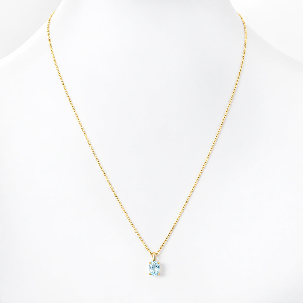 Luna, Oval cut Sky Blue Topaz Pendant - 7x5mm - Victoria's Jewellery
