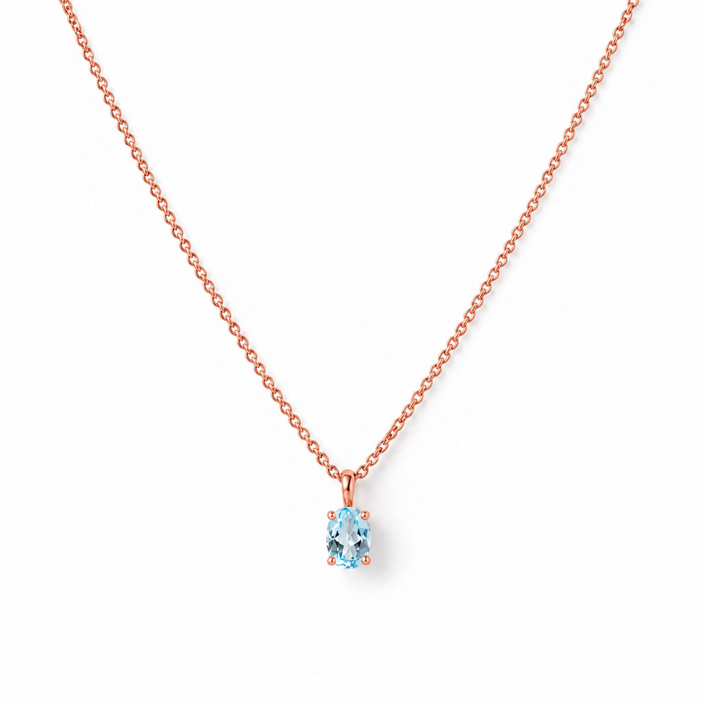 Luna, Oval cut Sky Blue Topaz Pendant - 7x5mm - Victoria's Jewellery