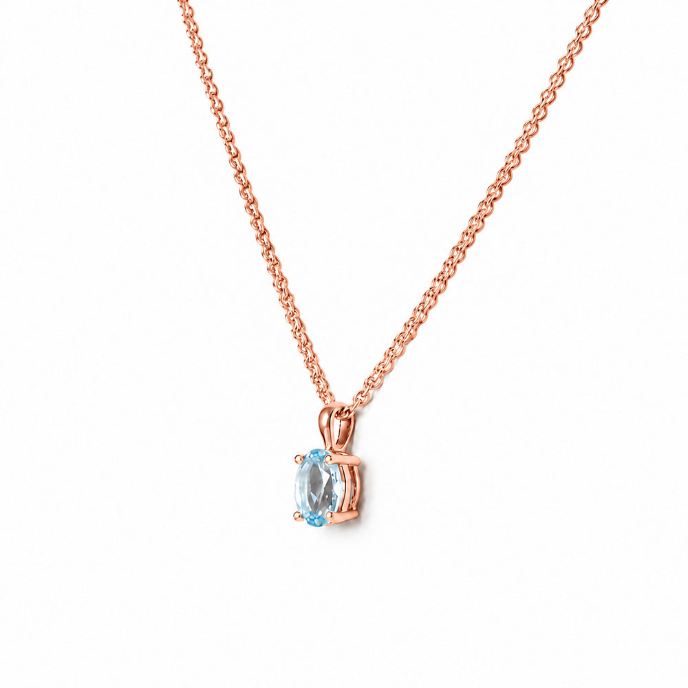 Luna, Oval cut Sky Blue Topaz Pendant - 7x5mm - Victoria's Jewellery