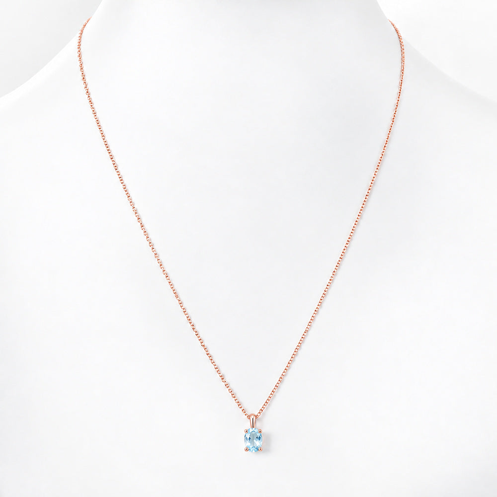 Luna, Oval cut Sky Blue Topaz Pendant - 7x5mm - Victoria's Jewellery
