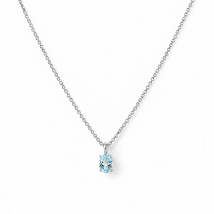 Luna, Oval cut Sky Blue Topaz Pendant - 7x5mm - Victoria's Jewellery