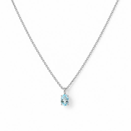 Luna, Oval cut Sky Blue Topaz Pendant - 7x5mm