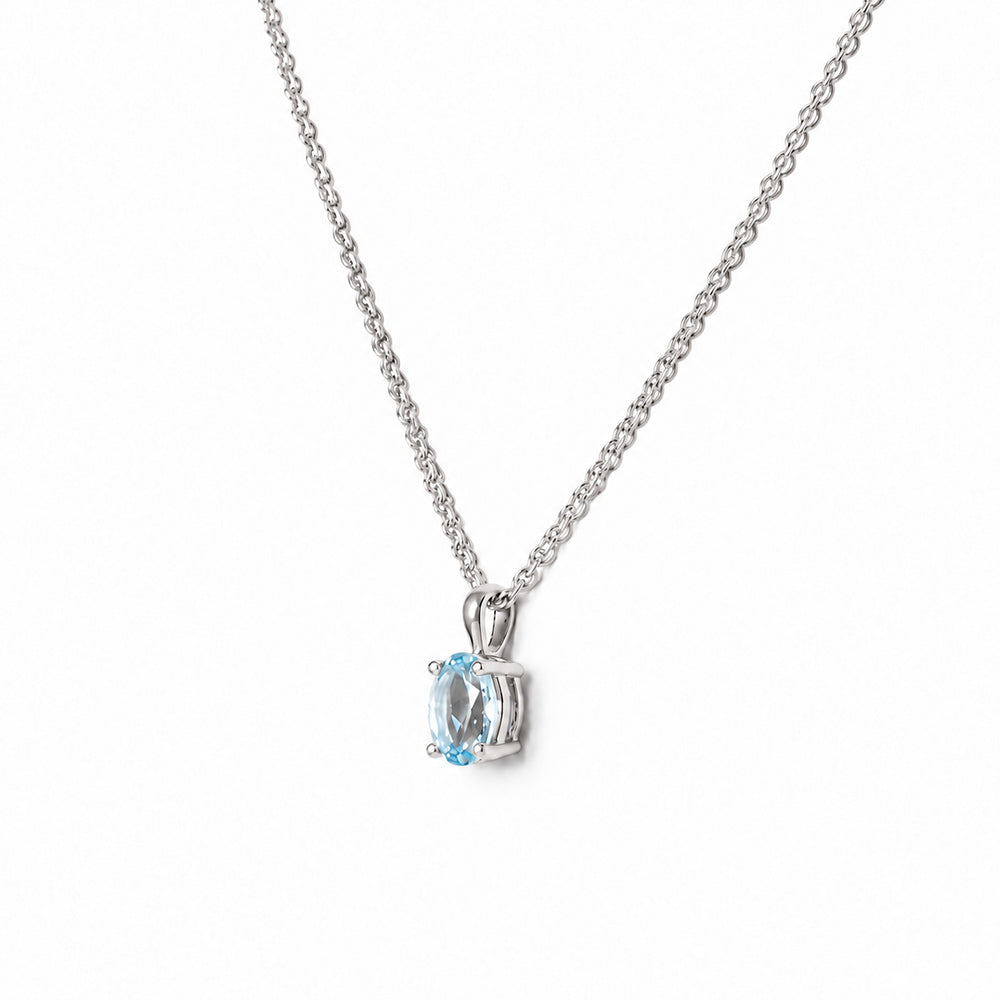 Luna, Oval cut Sky Blue Topaz Pendant - 7x5mm - Victoria's Jewellery