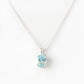 Oval cut Sky Blue Topaz Solitaire Necklace - Victoria's Jewellery