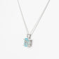 Oval cut Sky Blue Topaz Solitaire Necklace - Victoria's Jewellery