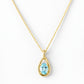 The Infinity Pendant with Aquamarine - 9x7mm