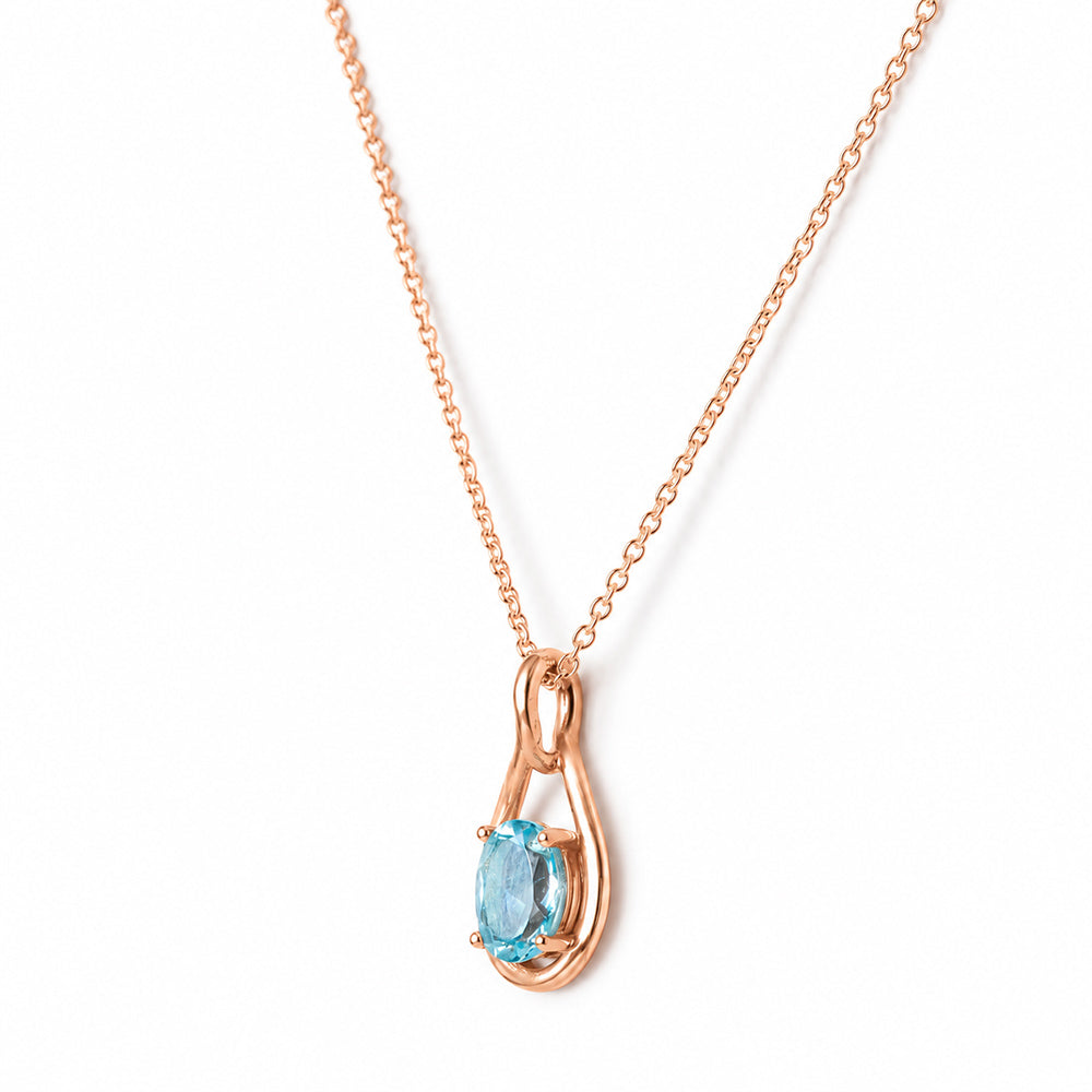 Infinity, Sky Blue Topaz Pendant - 7x5mm