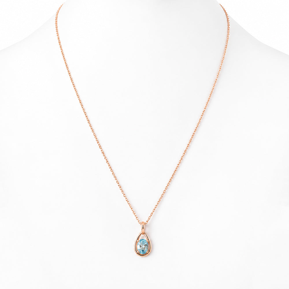 Infinity, Sky Blue Topaz Pendant - 7x5mm