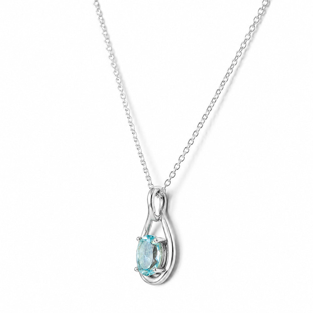Infinity, Sky Blue Topaz Pendant - 7x5mm