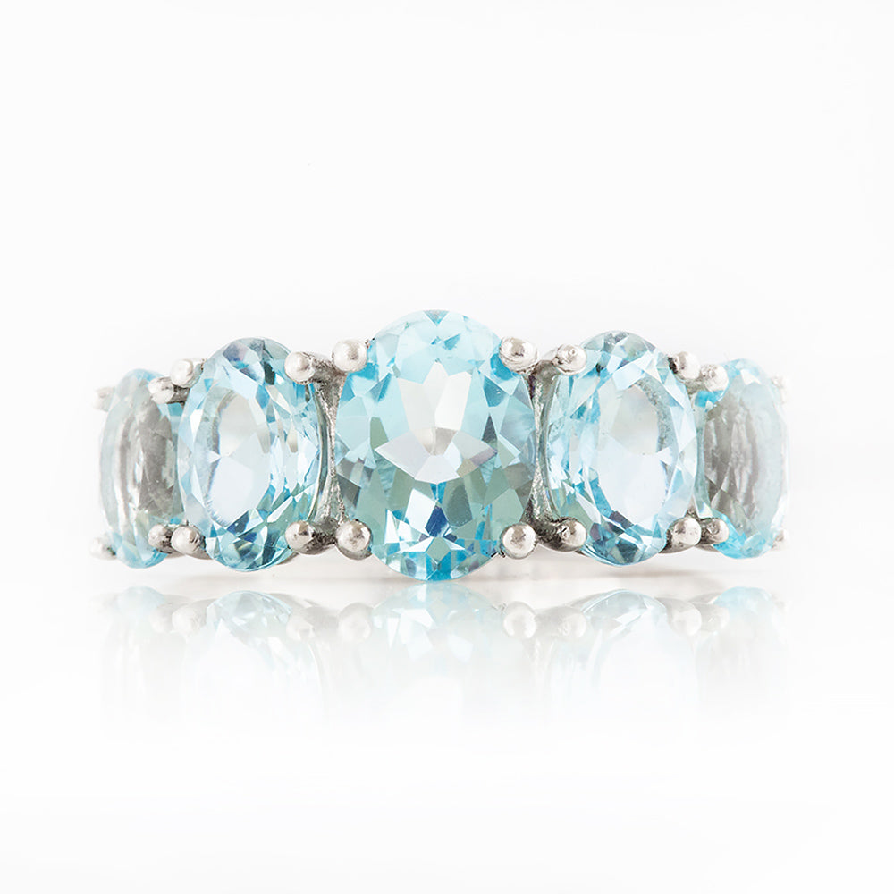 The Sky Blue Topaz Queen Ring