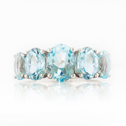 The Sky Blue Topaz Queen Ring