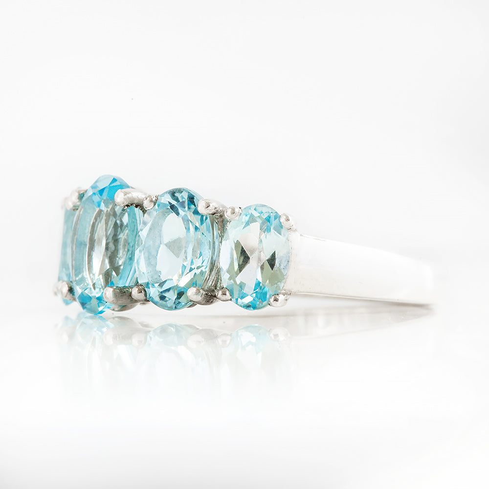 The Sky Blue Topaz Queen Ring
