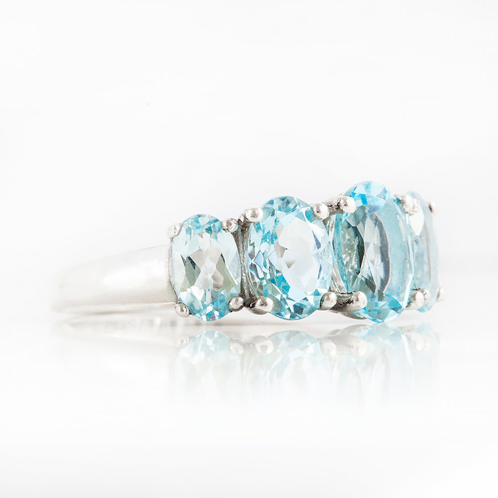 The Sky Blue Topaz Queen Ring