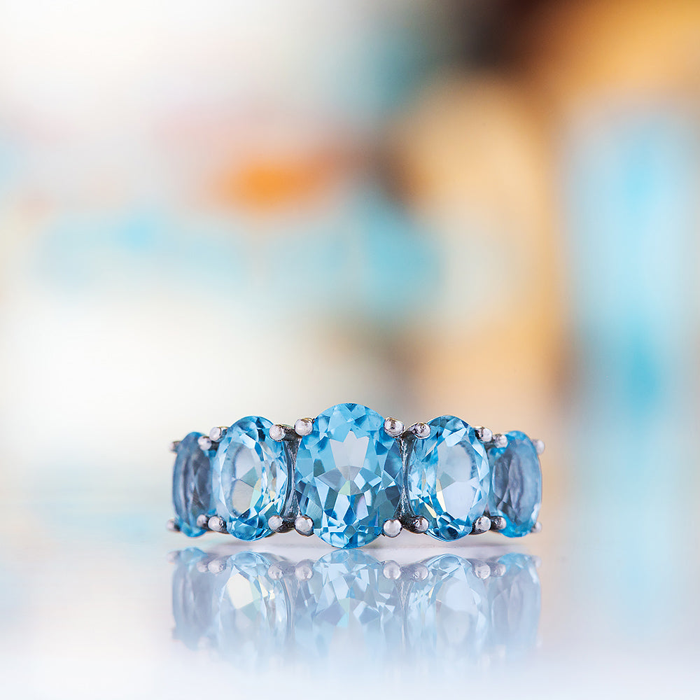 The Sky Blue Topaz Queen Ring