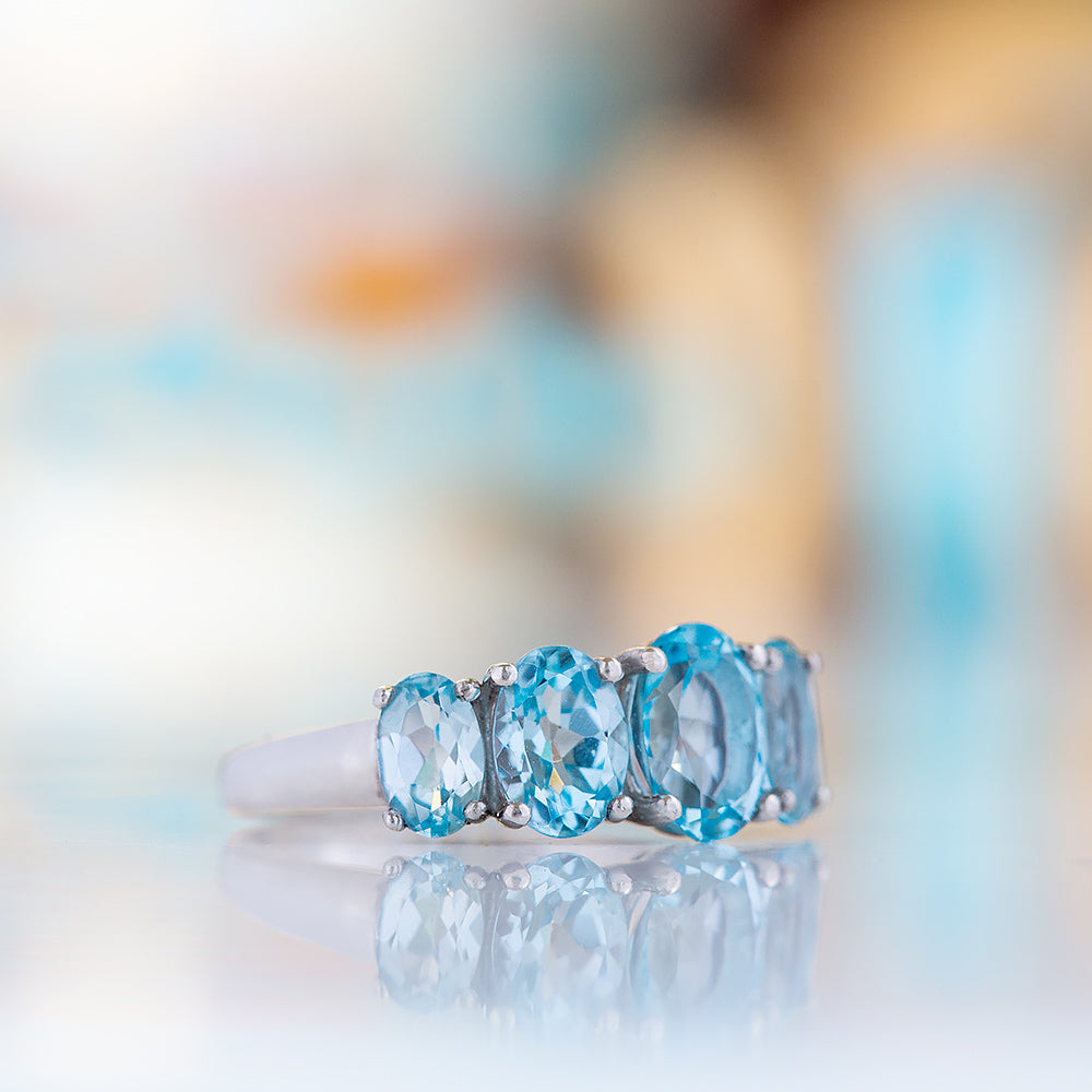 The Sky Blue Topaz Queen Ring