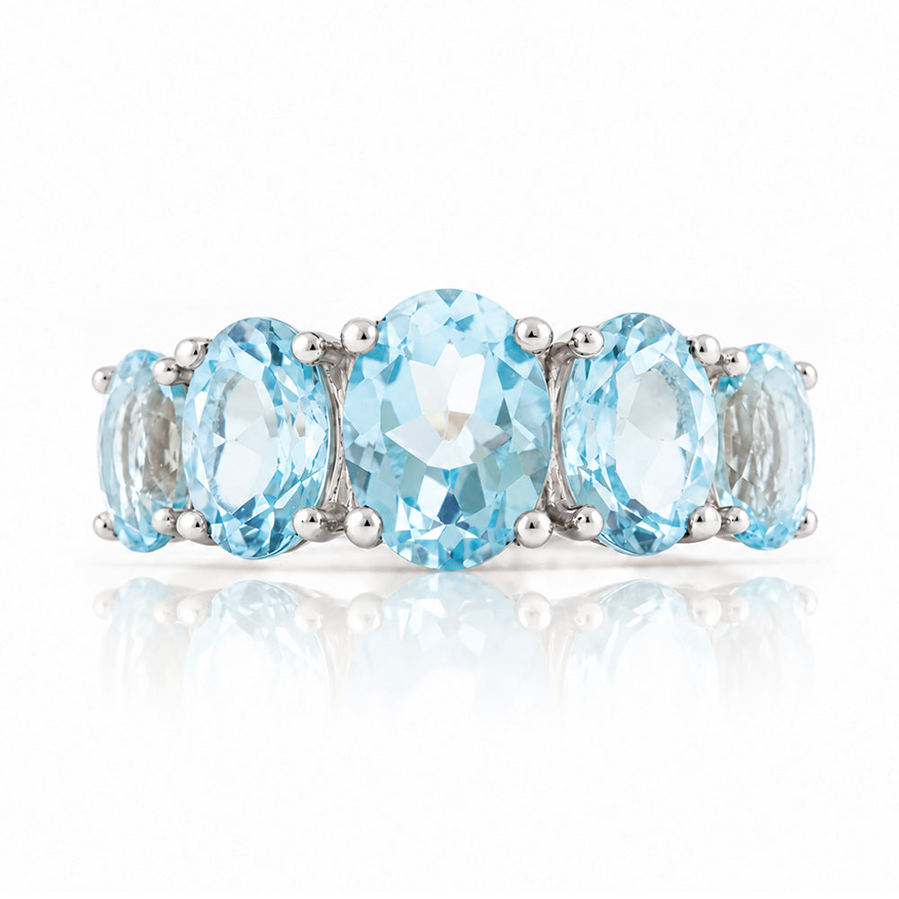 The Sky Blue Topaz Queen Ring - Victoria's Jewellery