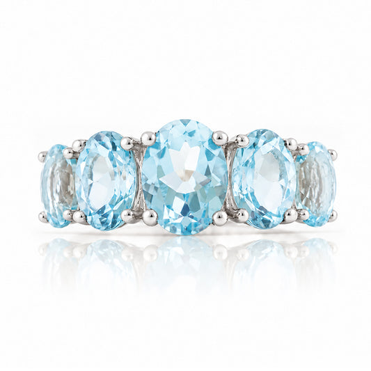 The Sky Blue Topaz Queen Ring - Victoria's Jewellery