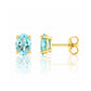 Luna, Oval cut Sky Blue Topaz Stud Earring - 7x5mm - Victoria's Jewellery