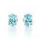 Luna, Oval cut Sky Blue Topaz Stud Earring - 7x5mm - Victoria's Jewellery