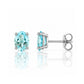 Luna, Oval cut Sky Blue Topaz Stud Earring - 7x5mm - Victoria's Jewellery