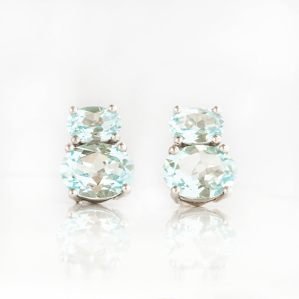 Georgie, Sky Blue Topaz Stud Earrings