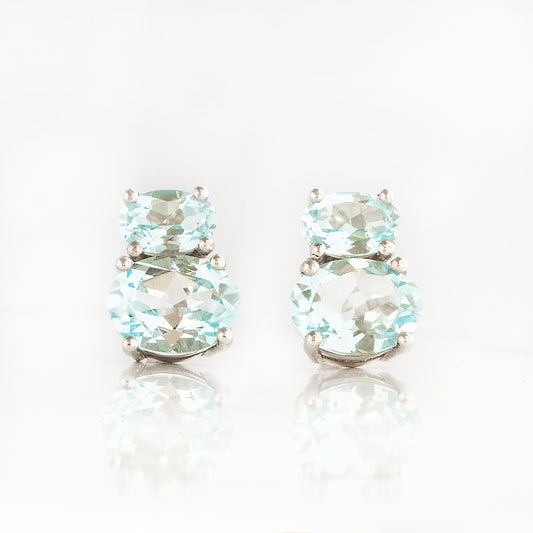 Georgie, Sky Blue Topaz Stud Earrings